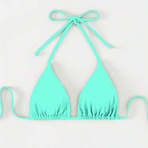 Aqua Halter Bikini Top - Picture 2 of 3